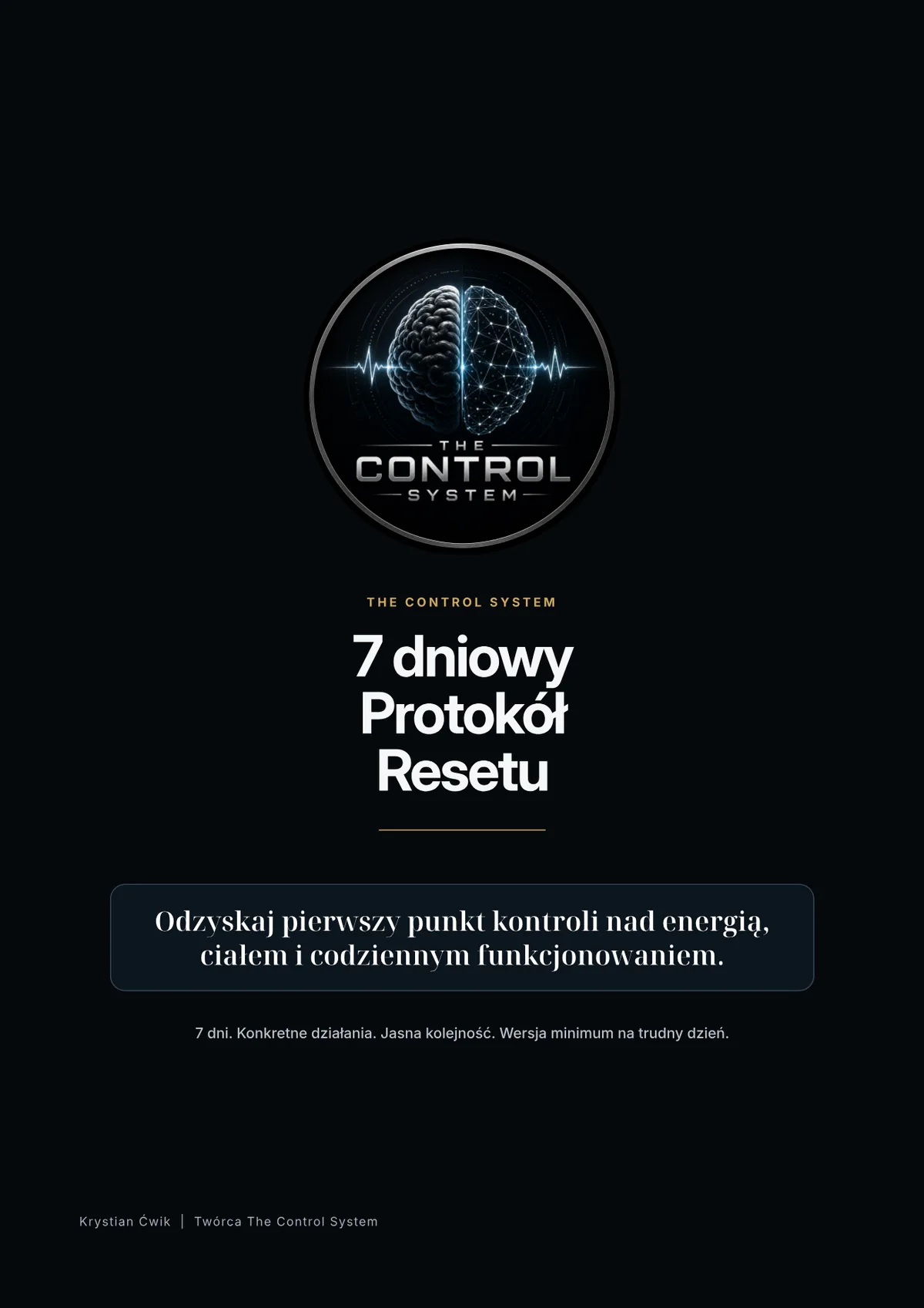 Okładka 7 dniowego Protokołu Resetu — The Control System